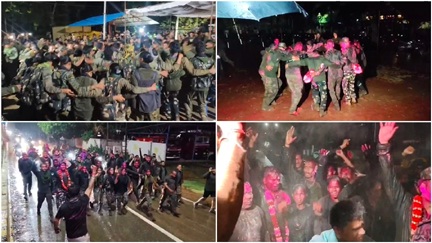 सबसे बड़े माओवादी के मारे जाने पर जवानों ने मनाया जश्न, बरतसे पानी में जमकर नाचे सबसे बड़े माओवादी के मारे जाने पर जवानों ने मनाया जश्न, बरतसे पानी में जमकर नाचे