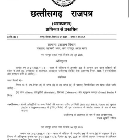सरकारी कर्मचारियों को शेयर व म्युचुअल फंड में निवेश की रहेगी अनुमति, इंट्राडे ट्रेडिंग पर रोक