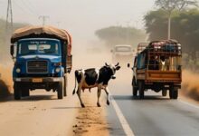 नौ मवेशियों को अज्ञात वाहन ने रौंदा