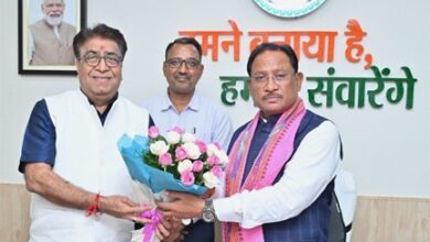 मुख्यमंत्री से ट्रिपल आई टी नया रायपुर के निदेशक प्रोफेसर ओमप्रकाश व्यास ने की सौजन्य मुलाकात