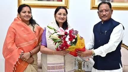 मुख्यमंत्री विष्णु देव साय से केंद्रीय महिला एवं बाल विकास मंत्री अन्नपूर्णा देवी ने की सौजन्य भेंट मुख्यमंत्री विष्णु देव साय से केंद्रीय महिला एवं बाल विकास मंत्री अन्नपूर्णा देवी ने की सौजन्य भेंट