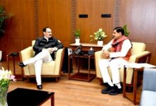 मुख्यमंत्री डॉ. यादव ने नई दिल्ली में केन्द्रीय स्वास्थ्य मंत्री नड्डा से की सौजन्य भेंट मुख्यमंत्री डॉ. यादव ने नई दिल्ली में केन्द्रीय स्वास्थ्य मंत्री नड्डा से की सौजन्य भेंट