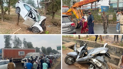 रायपुर में 24 घंटे में 5 बड़े सड़क हादसे