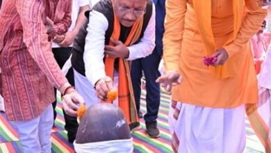 नीलकंठेश्वर महादेव मंदिर के प्राण-प्रतिष्ठा समारोह में मुख्यमंत्री विष्णु देव साय हुए शामिल