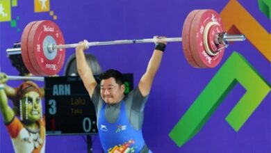 खेलो इंडिया ट्राइबल गेम्स 2026 : भारोत्तोलन के 94 किलोग्राम पुरुष वर्ग में अरुणाचल के लालू ताकू ने मारी बाजी