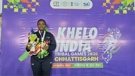 खेलो इंडिया ट्राइबल गेम्स 2026 : कर्नाटक की मनीषा जोंस सिद्दी ने जीता गोल्ड खेलो इंडिया ट्राइबल गेम्स 2026 : कर्नाटक की मनीषा जोंस सिद्दी ने जीता गोल्ड