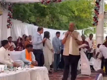 बृजमोहन ने नायब तहसीलदार पर जताया गुस्सा, सुशासन तिहार में चर्चा
