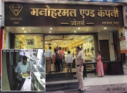 रायपुर के सदर बाजार से ज्वैलरी शॉप में बड़ी चोरी, 2 करोड़ का सोना गायब