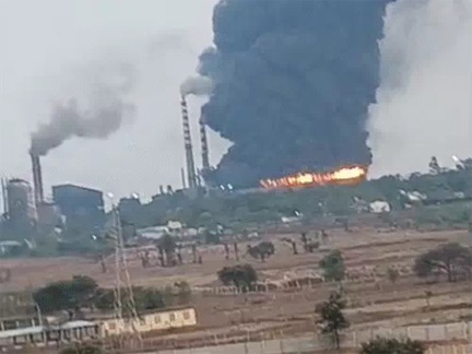 औद्योगिक क्षेत्र में बड़ा हादसा, मिवान स्टील प्लांट आग की चपेट में
