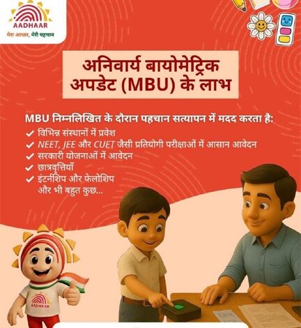 विद्यालयों में विद्यार्थियों के आधार बायोमेट्रिक अपडेट के लिए मिशन मोड अभियान विद्यालयों में विद्यार्थियों के आधार बायोमेट्रिक अपडेट के लिए मिशन मोड अभियान