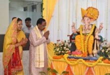 रामविचार नेताम के शासकीय निवास में विधि-विधान से हुई भगवान श्री गणेश की स्थापना